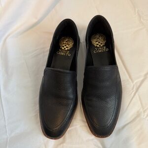 Black Genuine Leather Loafers Women 7 Quiet Luxury Minimalist Academia Preppy